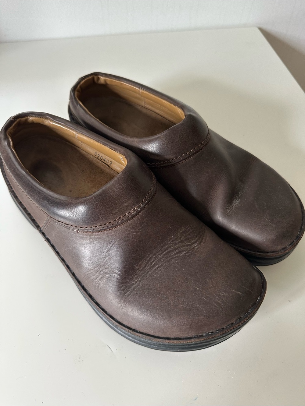 Birkenstock brown leather clogs size 41
